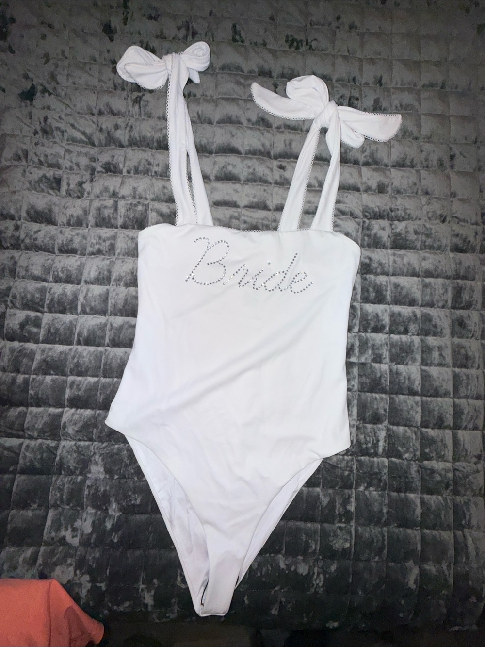 Beach Riot White 'Bride' One-Piece Swimsuit with Bow Shoulder Ties